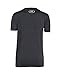 Under Armour Boys' Dual Logo T-Shirt, Carbon Heather (090)/Fuel Green, Youth Medium