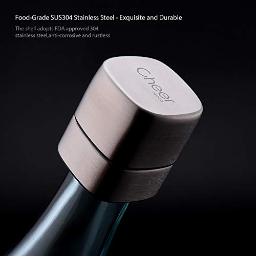 Champagne Stopper, Stainless Steel Wine & Champagne Sealer, Resealable Leak-Proof Cap For Prosecco, Sparkling & Still Wine- Best Gift Accessory, Home and Party Use 7717-W401-02 - Thumbnail 5