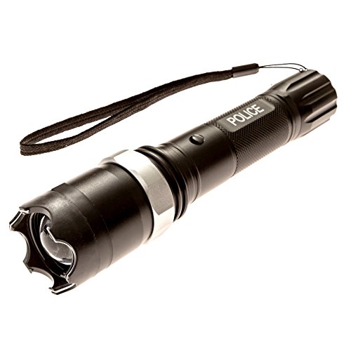 Police T10 - 999,000,000 Extreme Voltage Metal Stun Gun - Rechargeable With Adjustable Focus LED Flashlight