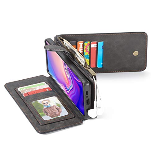 Exteren For Samsung S10 6.1 inch Magnetic Adsorption Metal Bumper Glass Case Cover (Black)