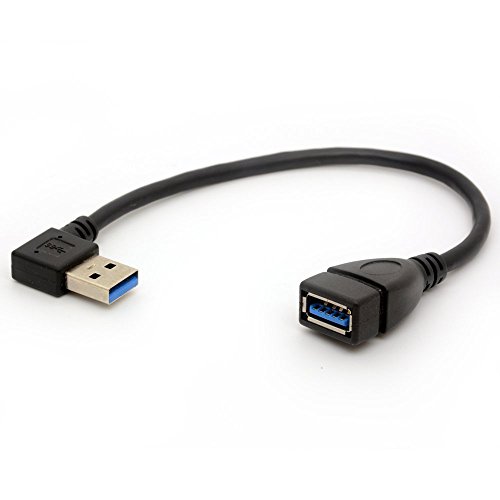 USB 3.0 Extension Cable Angle 90 Degree Adapter Type A Male To Female High Speed Connection, Super fast 5Gbps Data Transfer Sync Charger lead (LEFT)