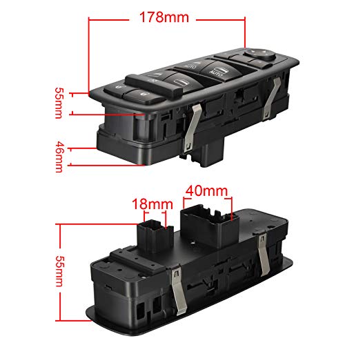 Power Window Switch Drivers Side 68110866AA 68110866AB For 2012-2016 Dodge Grand Caravan 2012-2016 Chrysler Town & Country 2012-2017 Ram 1500 2500 From Madlife Garage