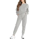 HBQ Sweatsuits For Women Sets 2 Piece Outfits Crewneck Sweatshirts Pullover Tops And Jogger Pants Tracksuits Lounge Set