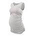 ZUMIY Maternity Top Pregnancy, Women's Maternity Cami Shirt Cotton Round Neck Ruched Waist Tank