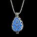 FM FM42 Glow in The Dark Openwork Teardrop Locket Pendant Necklace (Deep Blue Light) GN1179
