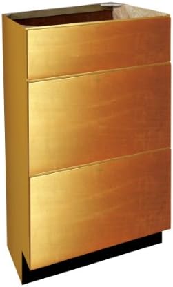 Shaker Panel Door Style 3 Drawer Vanity Base 15" Wide 21" Deep 30" High in a Maple Spice Finish Model VB152130D3-SS