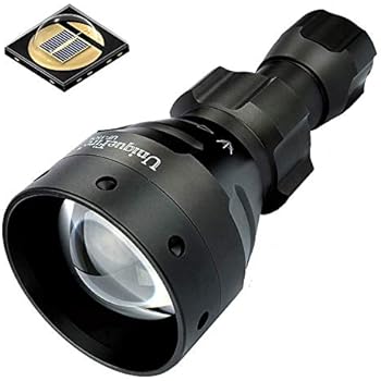 UniqueFire 1504 850nm IR LED 3 Watts Infrared Flashlight 67mm Lens Night Vision Torch for Night Hunting,Used with Night Vision Device (Infrared Light Is Invisible to Human Eyes) (1504 IR 850nm)