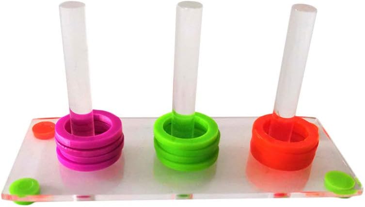 Balacoo Bird Ring Toy Acylic Interactive Ring Toss Game Puzzle Toy Fencing Training Bird Educational Toy Parrot Chew Play Tabletop Toy (Random Color)
