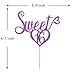 Purple Glitter Sweet 16 Cake Topper, 16th birthday Party Decorations,Sweet Sixteen Birthday Party Sign