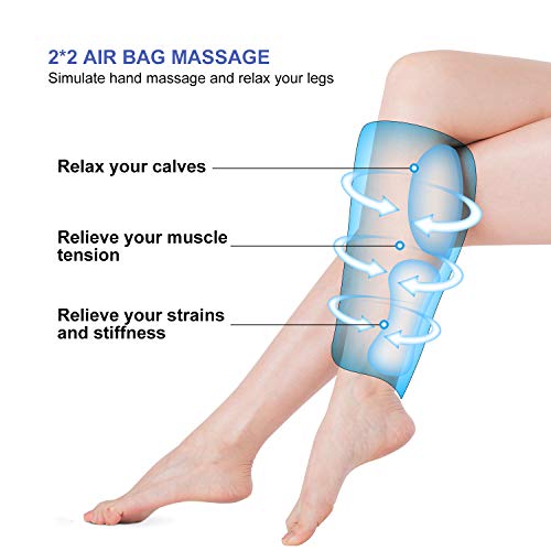Air Compression Calf Leg Massager - Tespo Wrap Massage with Heat, Compression Boot for Circulation and Muscle Relaxation, 3 Intensities 3 Modes - Thumbnail 3