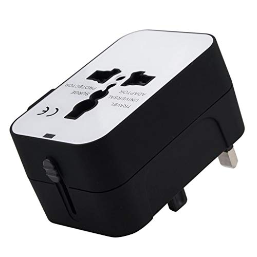 Travel Adapter,JDgoods World Universal All-in-One Travel Adapter With Dual USB Convertor Wall Plug Power For USA UK EU AUS (Black+White) - Thumbnail 5