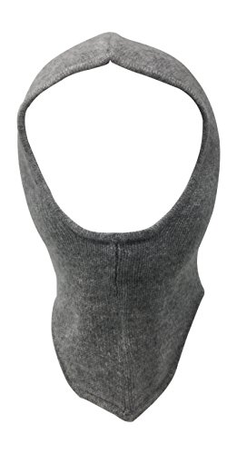 100% Cashmere Baby Hat For Boys & Girls Super Soft Light Weight Premium Knitted Headwear Balaclava Windproof Face And Ear Cover With Gift Bag (Grey) - Thumbnail 2