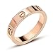 K.Klemm Women's 4mm Fashion Classics Rose Gold Titanium Steel Ring - Eternal Love