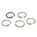 Honbay 5PCS Fashion Rhinestone Nose Ring Stainless Steel Nose Ring Fake Nose Ring Non-Piercing Nose Ring