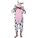Spooktacular Creations Cow Pajama, Plush Cow Costume One Piece Cow Outfit Hooded, Pink Cow Halloween Costume Sleepwear for Halloween Cosplay Animal Themed Parties(Large)