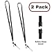 MIFFLIN Premium Flat Safety Lanyards with Oval Key Hook + USB Accessory Clip (Black, 36 Inch, 2 Pack)