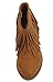Soda Women's Jervis Faux Suede Double Fringe Moccasin Ankle Boots, British Tan, 5.5 M US