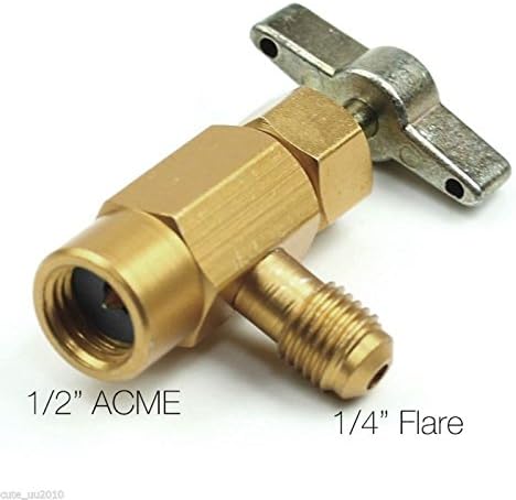 R134a Refrigerant Self Piercing Can Tap Valve &amp; 1/4 Flare Port AUTO AC W/ Handle