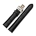 iStrap Leather Watch band -Alligator Grain Embossed Pattern Calfskin Replacement Strap-Stainless Steel Deployment Buckle with Push Buttons-Bracelet for Men Women-18mm 19mm 20mm 21mm 22mm 24mm