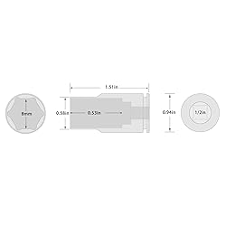 1/2 Inch Drive 8mm Shallow Impact Socket, Chrome