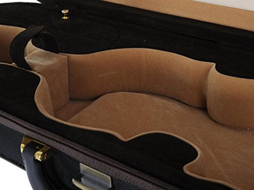 image for ADM Luxury Full Size Oblong Shape Lightwight Violin Case with Hygromet