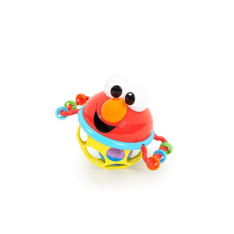 Bright Starts Sesame Street Jingle & Shake Elmo Easy Grasp Rattle, Ages 3-12 Months