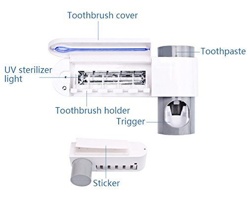 image for SEAGO Toothpaste Squeezer and Holder Set Toothpaste Dispenser UV Ultra