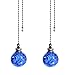Zommapro 2PCS Blue Pull Chain Crystal Glass Ice Cracked Ball Pull Chain for Ceiling Fan Light Decoration 50cm Extension Chain