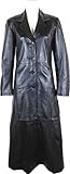 UNICORN Womens Full Length Trench Coat Real Leather Jacket Black #AW (10)