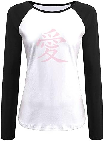 AI Traditional Chinese Character For Love Women's Raglan Long Sleeve T-Shirt Casual Baseball Shirt Sport T-Shirt