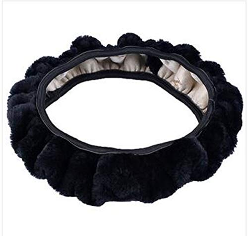 XuBa 1 pcs Black Warm Plush Winter car Steering Wheel Cover Imitation Wool Universal auto Supplies car Accessories New Show - Thumbnail 4