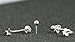 Wicary S925 Sterling Silver Star 2in1 Ear Jacket Barbell Stud Earring for Women Girls