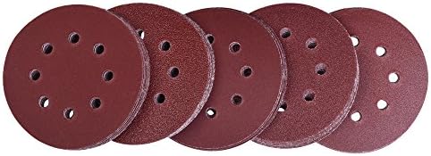 Dobetter RSP125 8-Hole Hook and Loop Random Orbital Sandpaper, 5-Inch and 10 Each of 5 Grit