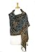 PASKMLNA Reversible Paisley Pashmina Shawl Wrap Elegant Colors (023-21Teal)