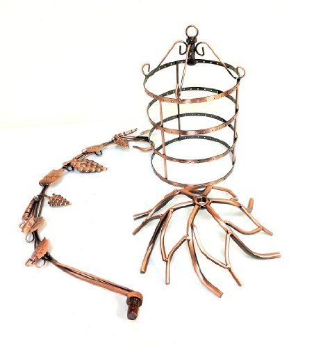 Bejeweled Display Antique Birdcage Jewelry Tree Earring Holder Necklace Organizer Display in 2 Colors (Copper)