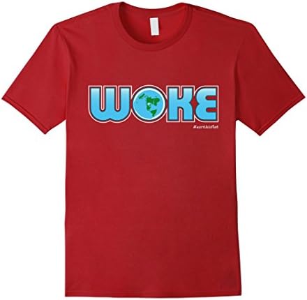 Mens Woke - Flat Earth FET Awareness Truth Shirt Stay Awake! 3XL Cranberry