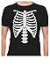 Skeleton Shirt Mens Front & Back Print Rib Cage Xray Costume Adult Funny Halloween Shirts for Men Medium Black