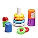 infunbebe Stacking Toys 2 in 1 Stacking Cups and Stacking Ring for Toddlers, Educational Stacker Toys for Baby from 6 Months, Multicolor