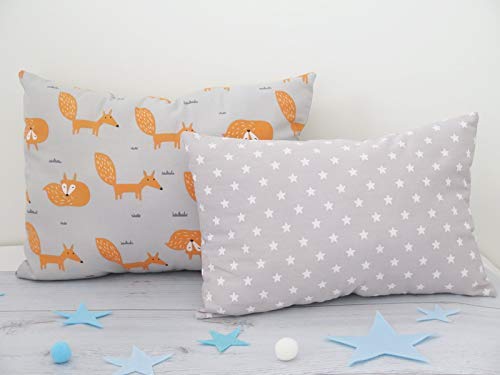 Amazon Com Handmade Fox Pillow Orange And Gray Pillows Nursery