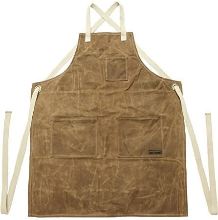 Readywares Waxed Canvas Utility Apron, Cross-back Straps (Tan)