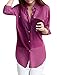 Allegra K Women's Dolman Sleeves Side-Slit Semi Sheer Chiffon Shirt