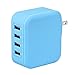 Lumsing 35W 7A 4-Port USB Wall Charger with Folding Plug Portable Travel Charger For iPhone 6 Plus, iPad, Samsung Galaxy S6 Edge(Blue)
