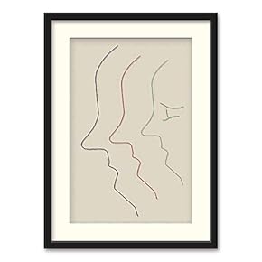 Black Framed Canvas Wall Art Line Drawing of Woman Home Artwork Decoration for Living Room, Bedroom - 23x31 inches