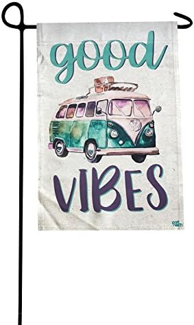 Garden Flag - Good Vibes Camping Double Sided Decorative Flags for Outdoors - Weather Tested and Fade Resistant USA Designed - Best for Party Yard and Home Outdoor Decor - 12x18 inches
