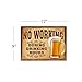 Funny Wall Signs for Home & Kitchen, 'No Working During Drinking Hours' Vintage Tin Signs, Funny Vintage Kitchen Signs, Retro Signs for Man Cave, Beer Novelty Signs, Funny Door Signs About Beer