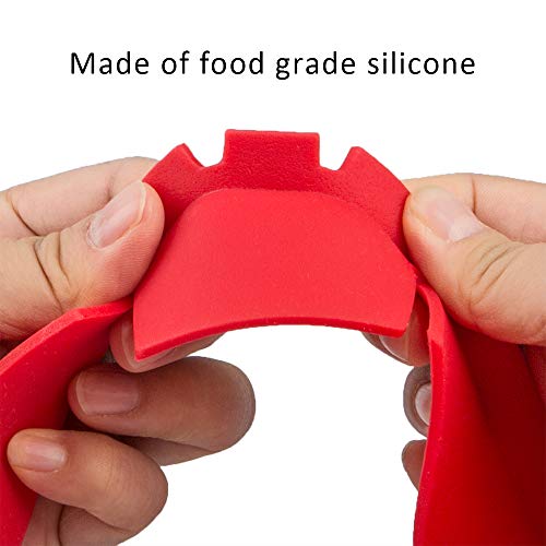 2 Pack Adjustable Pie Crust Shield, findTop Food Grade Silicone Crust Protector Shield Fits Rimmed Dish 8.5" - 11.5", Red & Blue