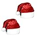 Windy City Novelties Plush Red Velvet Christmas Santa Hat with White Cuffs (2 Pack)
