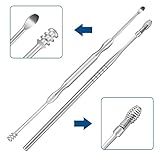 IBEET Stainless Steel Ear Wax Pick Remover Earpick 360 Degrees Rotate Curette Cleaner Tools