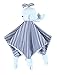 Stephan Baby Square Silky Stripe with Plush Whale Security Blanket, 10