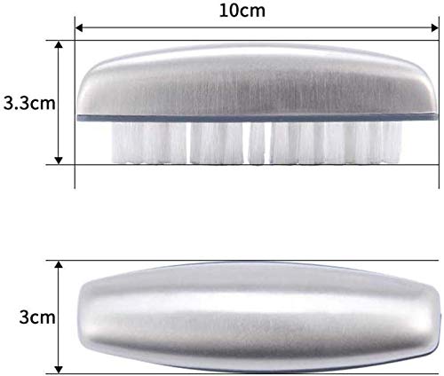 A hand and nail brush cleaner is a tool used for cleaning hands and nails. It typically consists of a brush with bristles that are stiff enough to effectively remove dirt and grime from the skin and nails, but soft enough not to damage them. The handle of the brush is usually designed to fit comfortably in the hand, with a grip that helps to prevent it from slipping while in use.